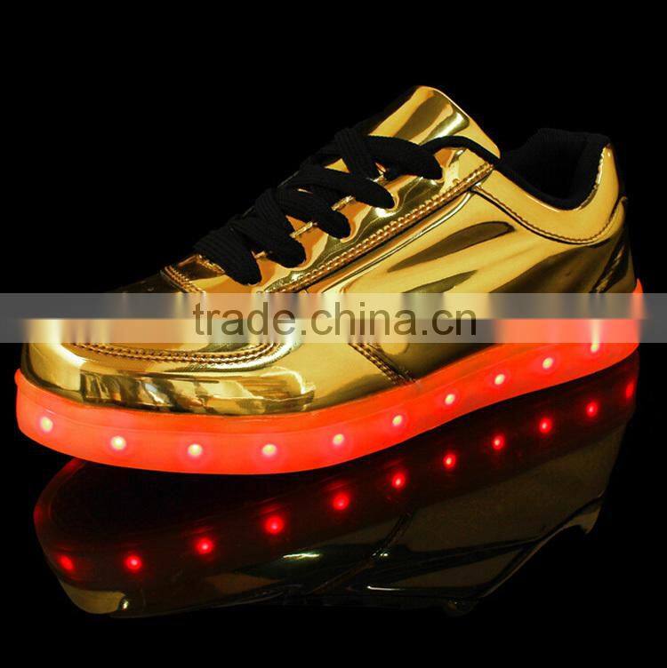 GD new types silvery sequined good quality led flashing shoes adult