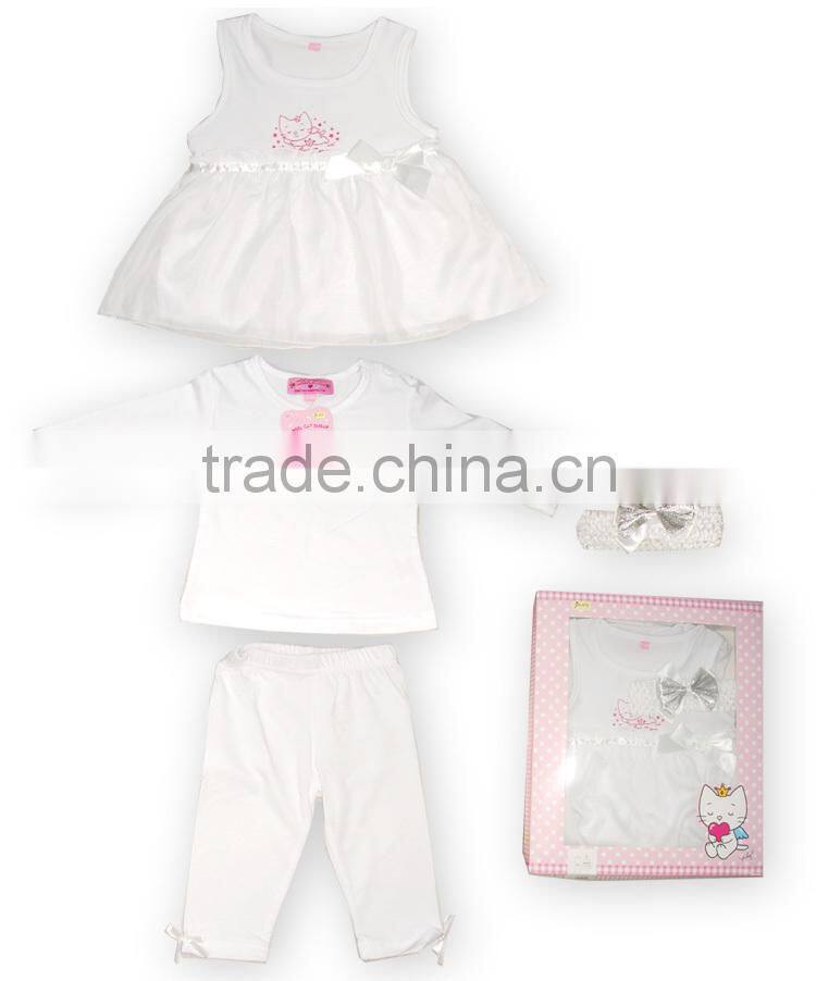 Angel Cat baby gift set suit 5pcs for girls sprint baby clothes wholesale price