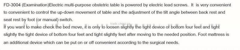 Gynecology tool electric examination table & electric operating table