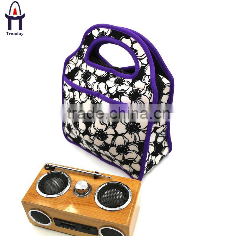 Wholesale insulated printing neoprene multi-compartment lunch bag