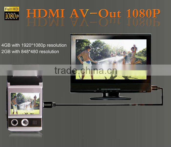 2" LTPS LCD monitor full hd 1080p 4X digital zoom 8 mega pixel car camcorder