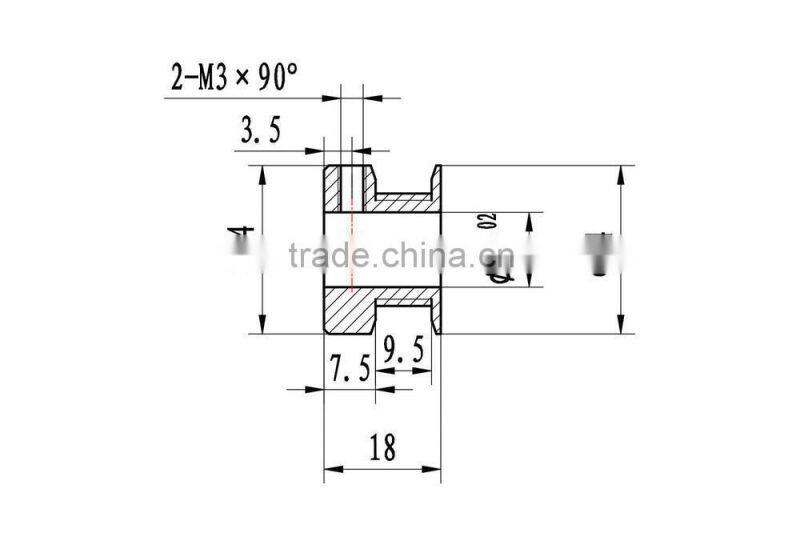 GT2 Timing Pulley, 5mm Bore, 16 Teeth, 9mm belt