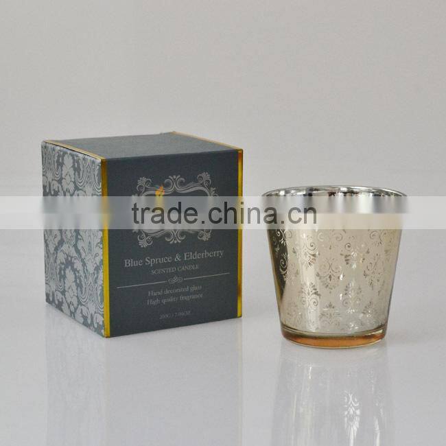 wholesale votive Gold plating glass jar candle