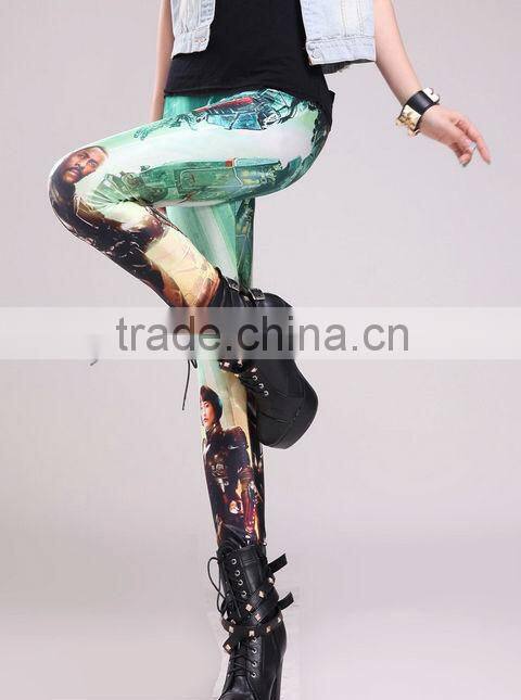 2014 Fashion Digital Printing Spandex Stretch Fabric Legging Sex Photoes