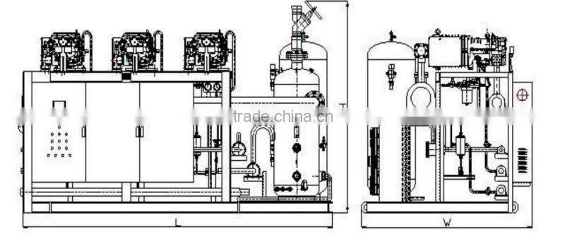 Low Temperature Semi-hermetic Screw Compressor Racks Condensing Unit for Fresh Fruit,Food,Meat in Cold Room etc