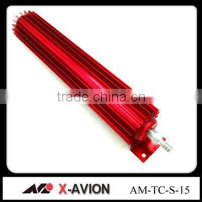 Finned satin Aluminum red color Transmission coolers single and dual holes