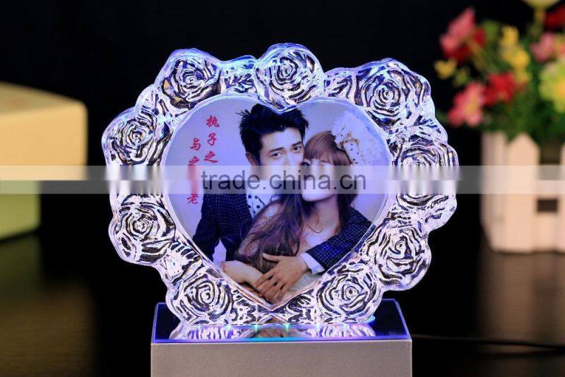 Crystal LED Swan Shape Crystal Photo Frame Wedding Favors