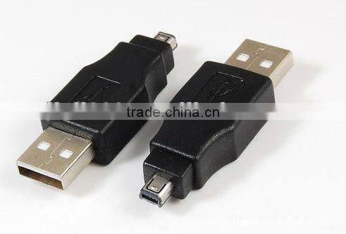 USB 2.0 Type A To Mini Type B 5 Pin F/M Adapter High Speed