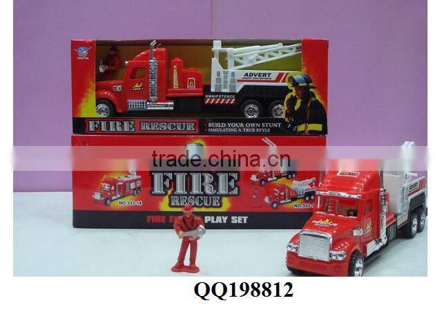 Plastic friction toy fire engine