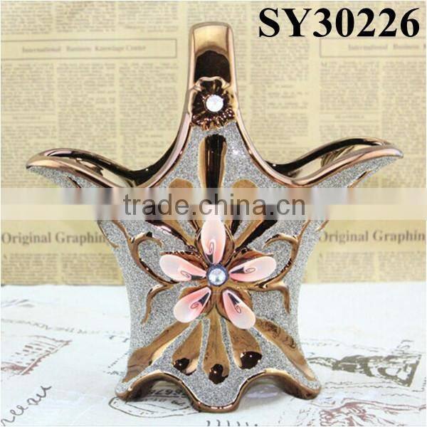 2015 galvanized new design ceramic vase