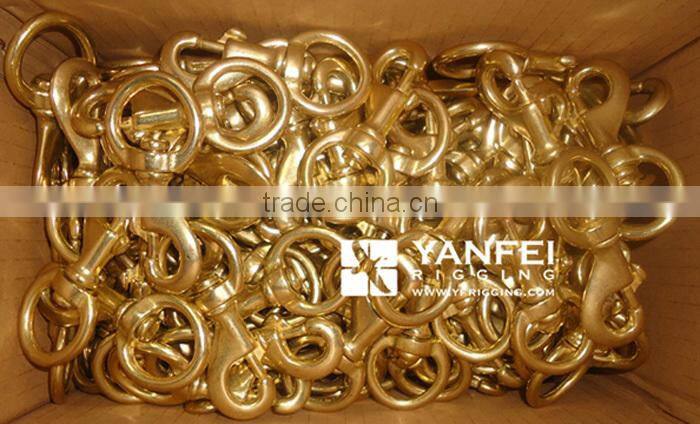 Solid Brass Swivel Eye Bolt Snap Hook