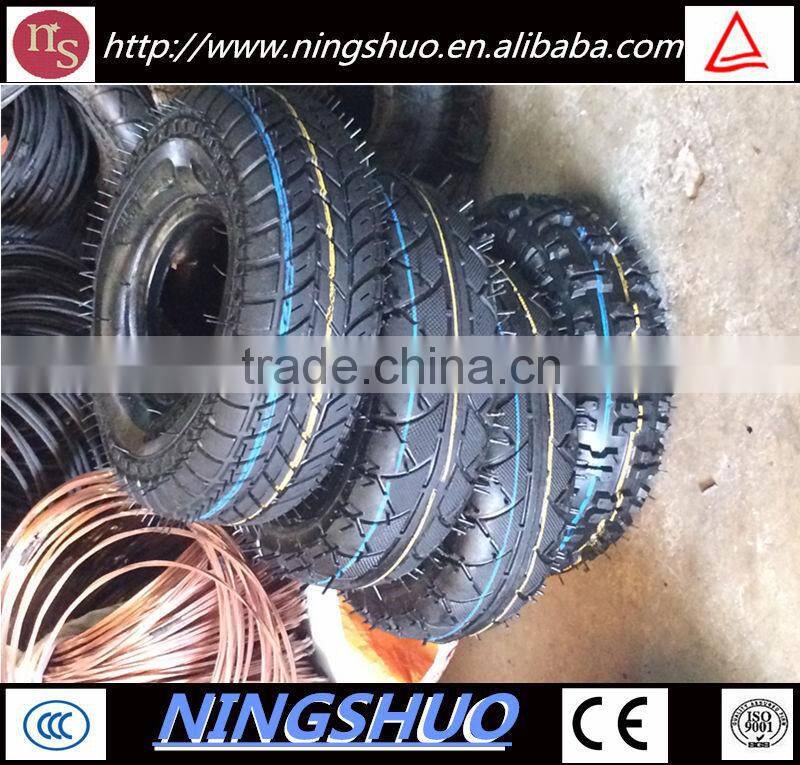 Made in china small pneumatic rubber wheel for hand trolley with metal rim