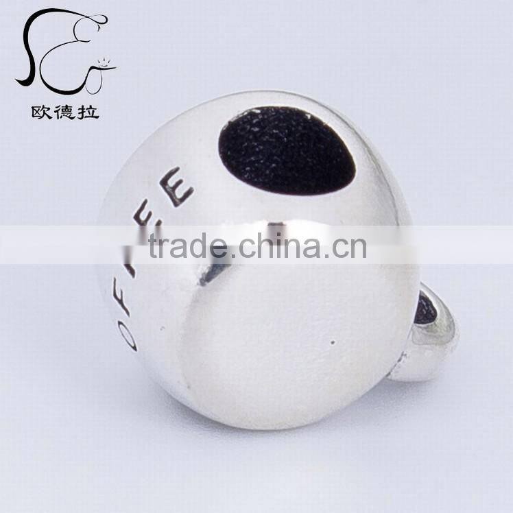 Custom made Sterling silver fashion coffee cup enamel charms