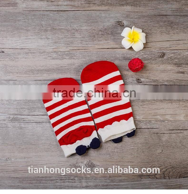 2016 New summer striped lovely ears three color short socks boat socks for girls and woman