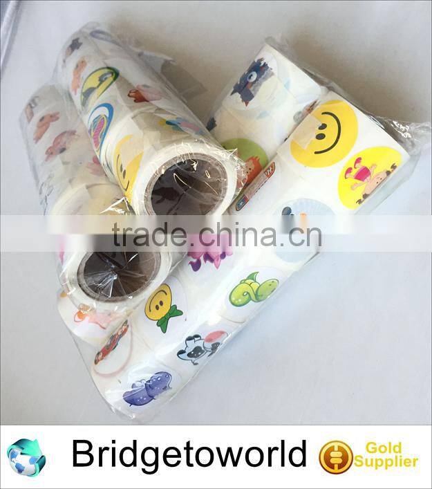 Factory supply custom sized and shaped laminated mini stickers by roll by sheet