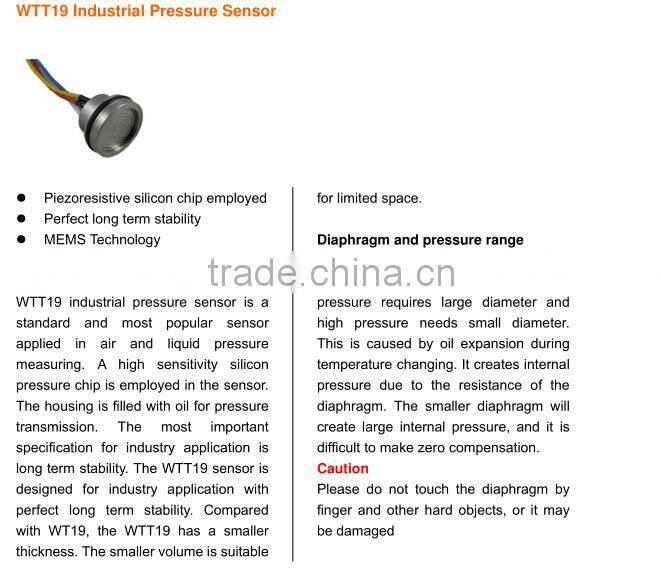 hot sale pressure sensor,WTT19 Industrial Pressure Sensor