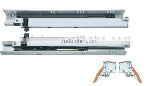 Three-fold push-open & soft close concealed slide
