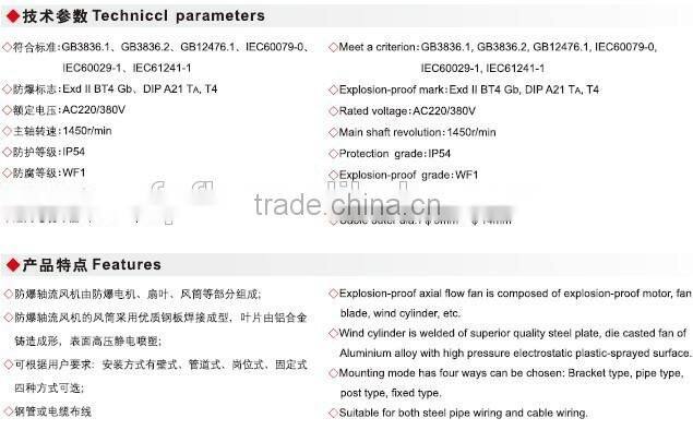 CBF explosion proof axial flow fan