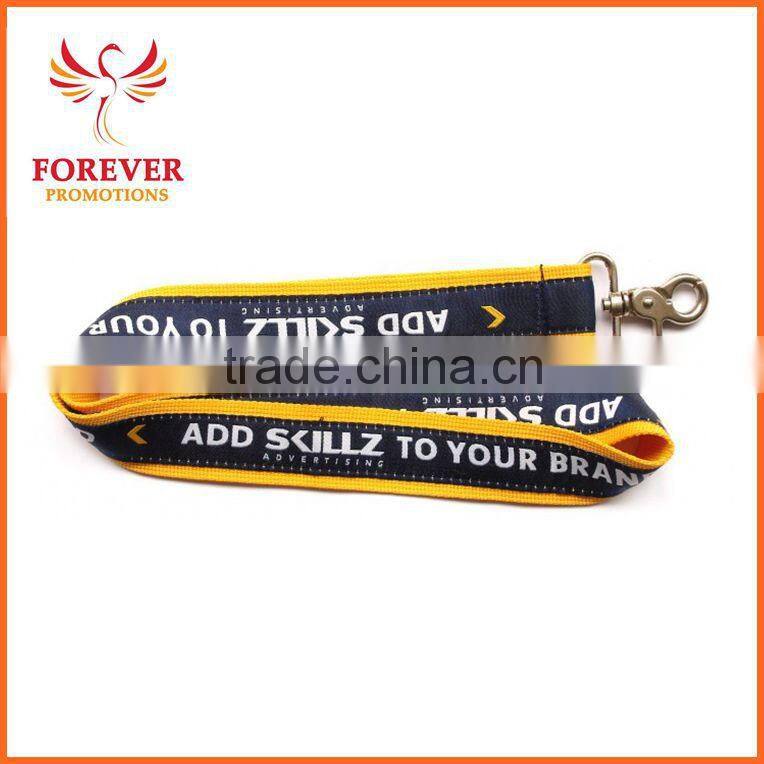 Cheap Hot Selling Polyester With Ribbon 3/4" Lanyard With Metal Hook