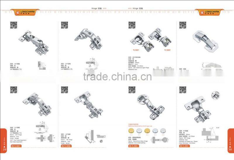 -45 degree special cabinet hardware hinges different types of hinges made in China