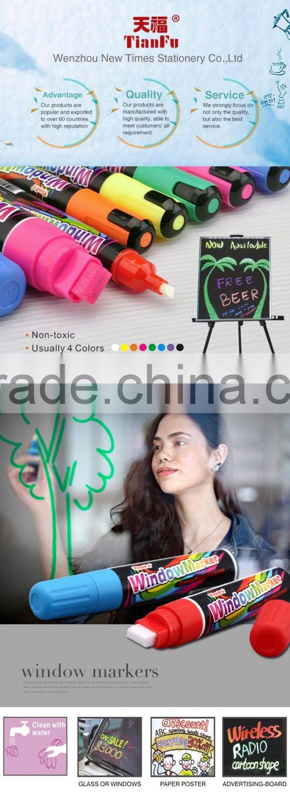 Supplier direct unique colourful quick dry window marker