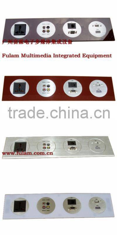 Smart home brushed aluminum VGA HDMI wall socket plate