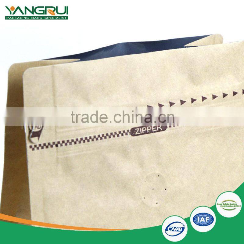 customized Aluminum-coated bag laminated foil kraft paper coffee bags heat seal or zip lock