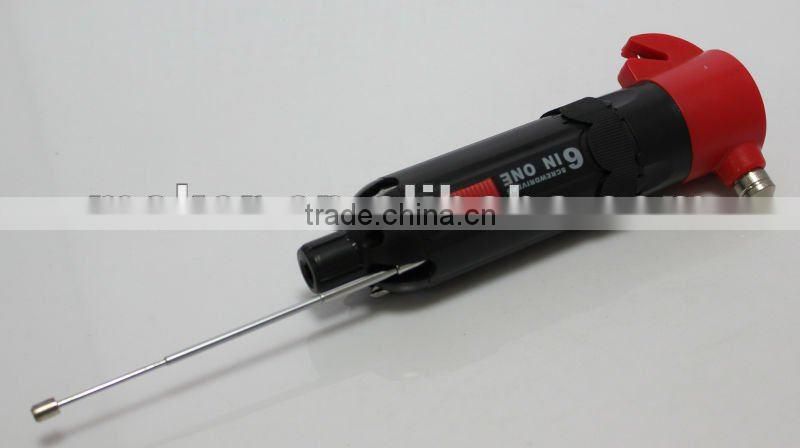6 in 1 Screwdriver with Light, hammer, belt cutter