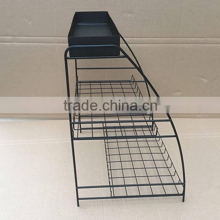 New Arrival High Quality Customized Wire Desk Tea Box Rack