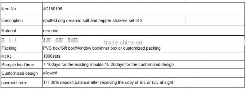 spotted dog ceramic salt and pepper shakers set of 2