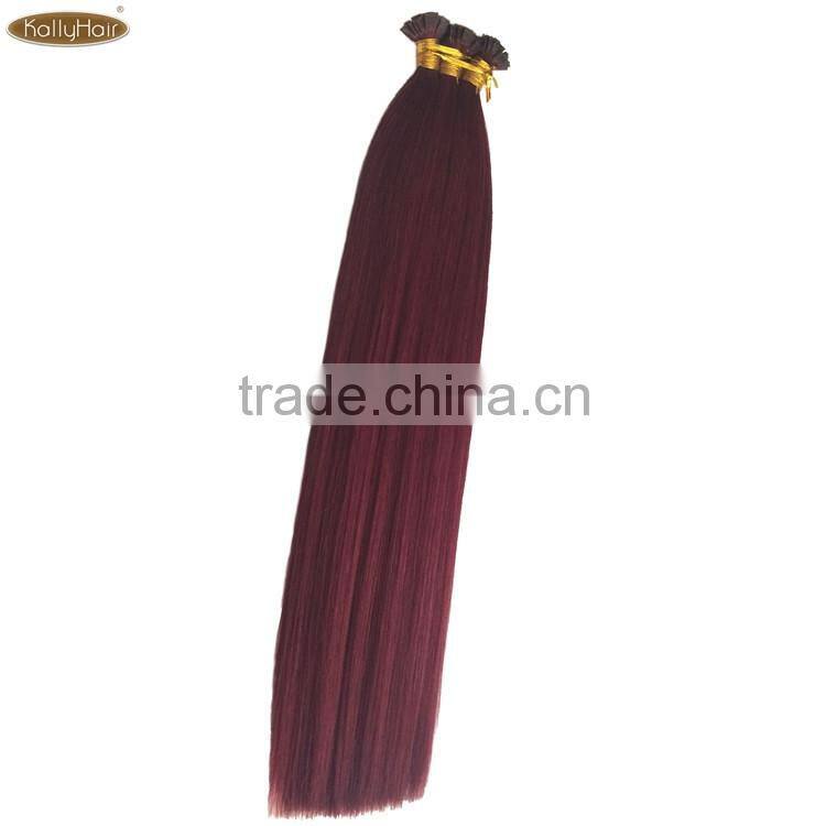 22inch 0.8g/strand pre-bonded remy human flat tip hair extension/keratin human flat tip hair