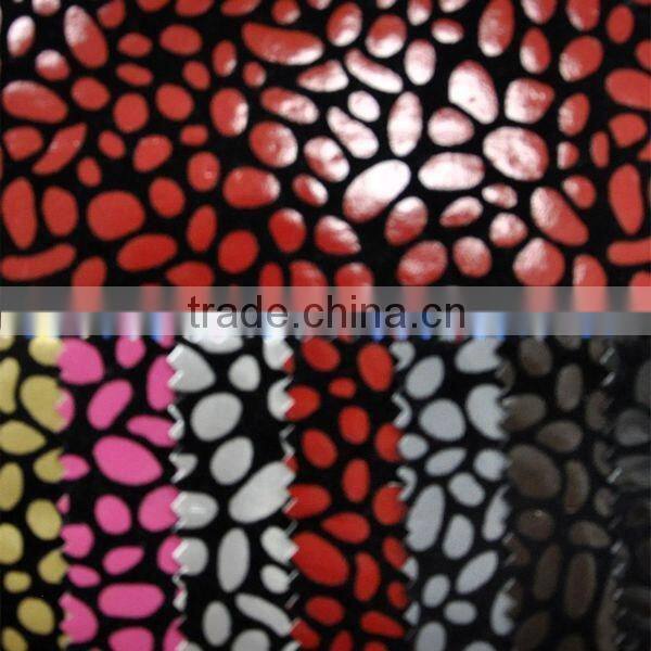 soft flocking PU leather for upholstery use