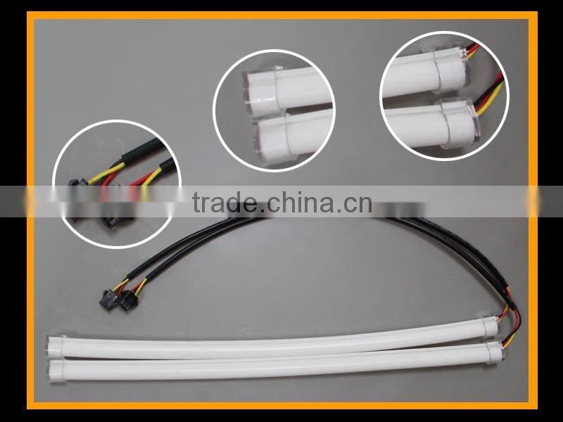 Dual Color White-Amber Switchback Headlight LED Tube Strip Light DRL Daytime Running Light & Turn Signal Lamp