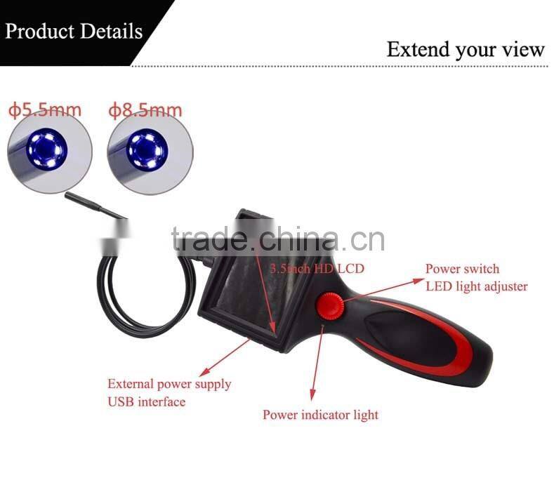 ODM/OEM diameter 8.5mm 3.5" HD LCD industrial borescope