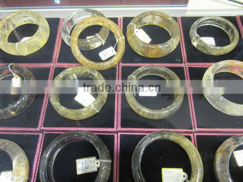 2015 High Quality Natural Rock Rutilated Quartz Crystal bracelet