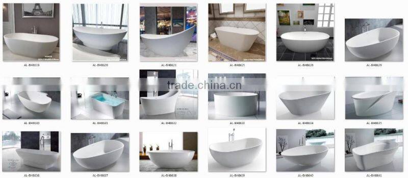 restaurant artificial stone bathtubs adult removable tub,White artificial stone bathtubs, freestanding solid surface bathtub