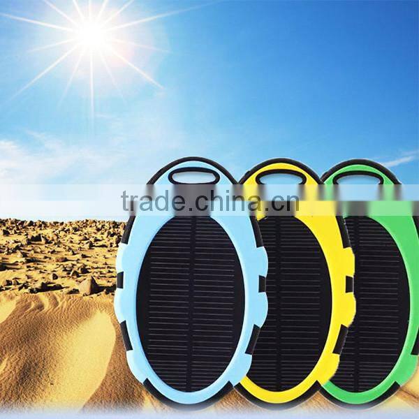5000mAh Solar Power Bank Waterproof for iPhone for iPad for Android Phone