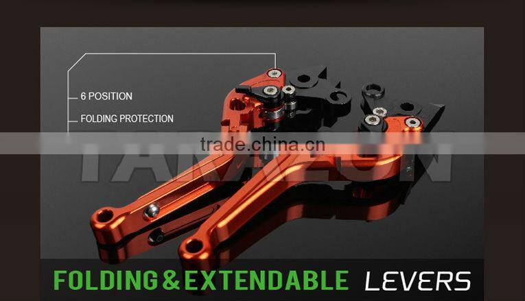 CNC Motorcycle Billet Alloy Aluminum Folded Extendable Road Bike Handlebar Brake Clutch Levers