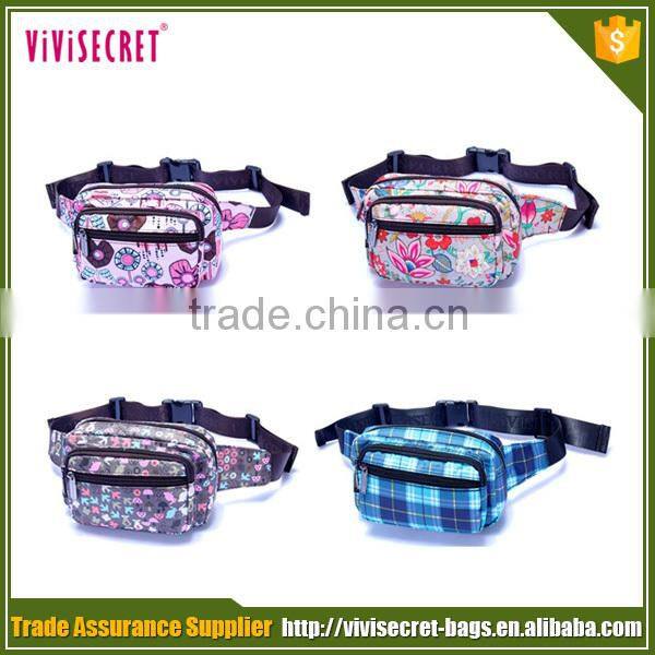 floral print canvas fabric sports single shoulder bag backpack