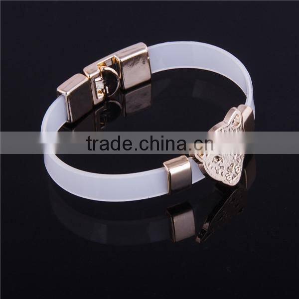 2016 Leopard Hip Hop Wristband Silicone Bracelet