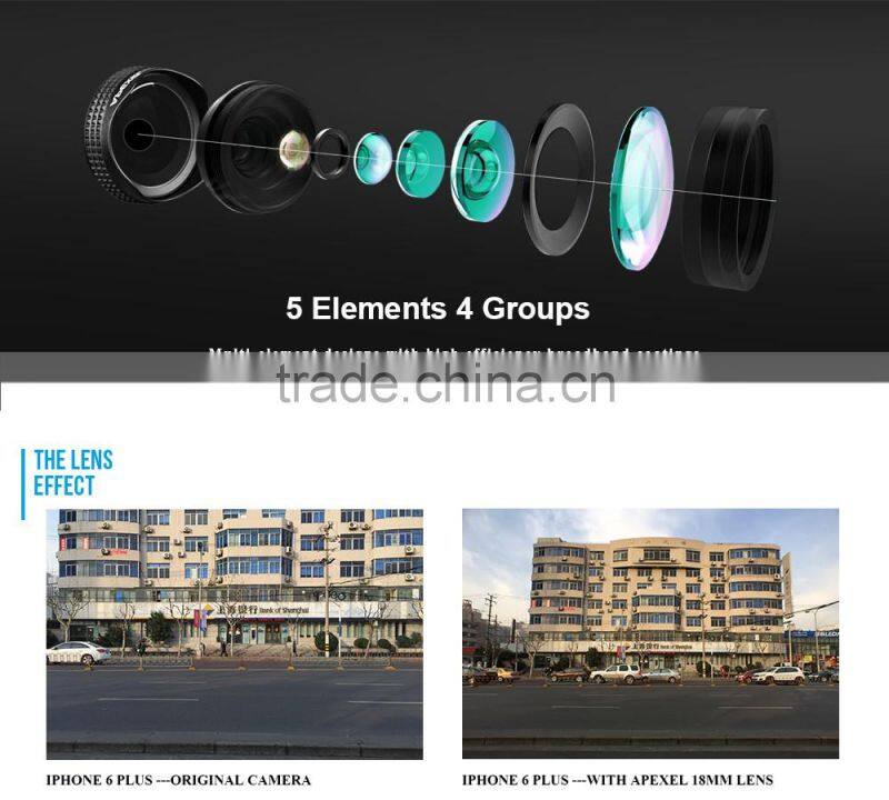 For iPhone 6 active lens NO distortion 18mm clip ultra wide angle lens for iPhone 6 6s /6 6s Plus