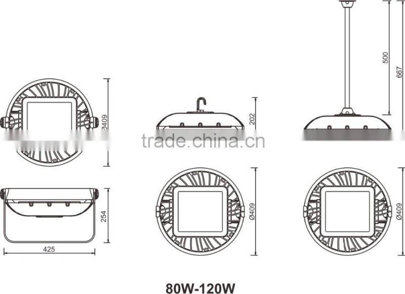 Bracket Mounting 190W led high bay light outdoor flood lighting >20000lm