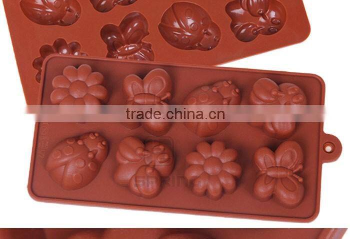 8 Cavity Insect Shapes Silicone Cake Chocolate Mold