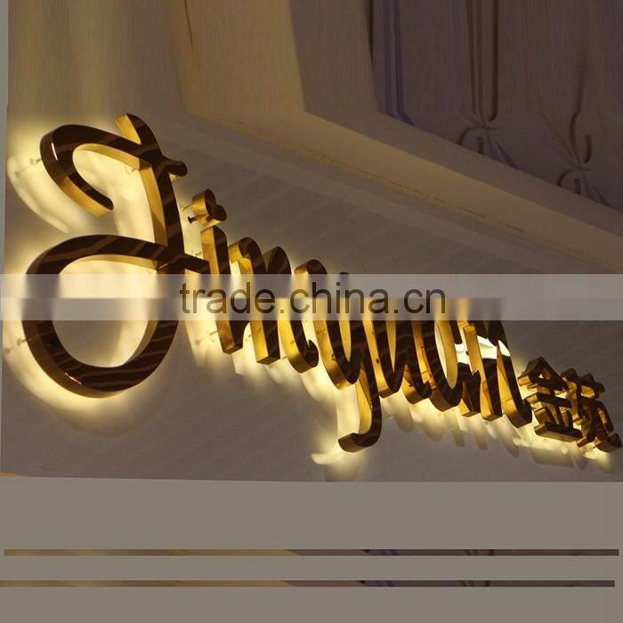 Backlit small metal alphabet led letters for wall decoration OEM