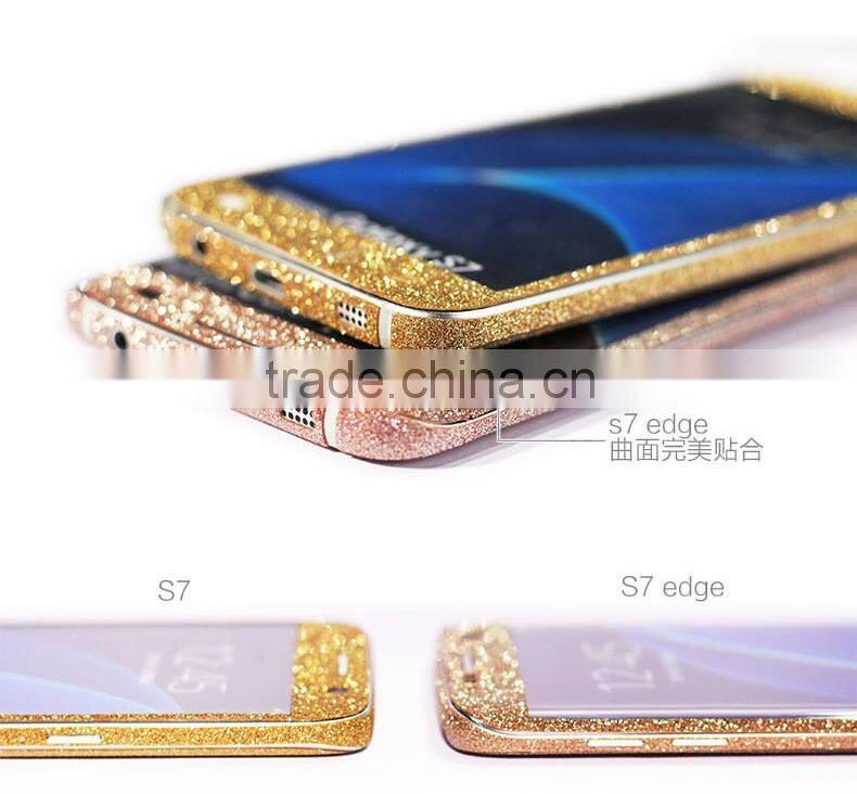 Bling bling glitter sticker cover case for samsung galaxy s7 edge, s7 edge diamonds case