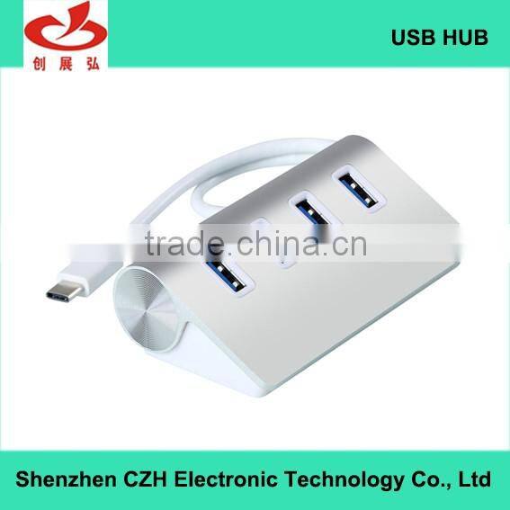 Aluminum alloy type c usb 3.1 4 por hub driver download high speed for Windows/Linux/Mac OS