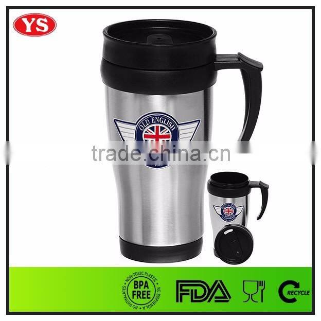 400ml insulated custom logo stainless steel thermal coffee mug with handle