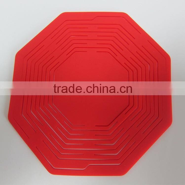Wholesale FDA food grade high temperate heat resistant octagon silicone mat pot holder