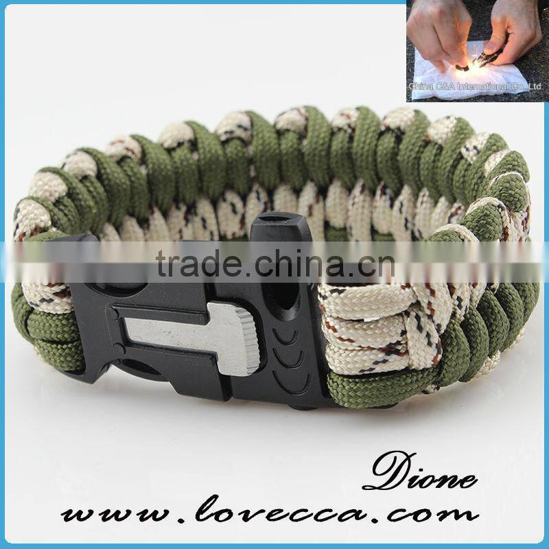 Hot sale!! Camo color- handmade custom 550 paracord survival bracelet