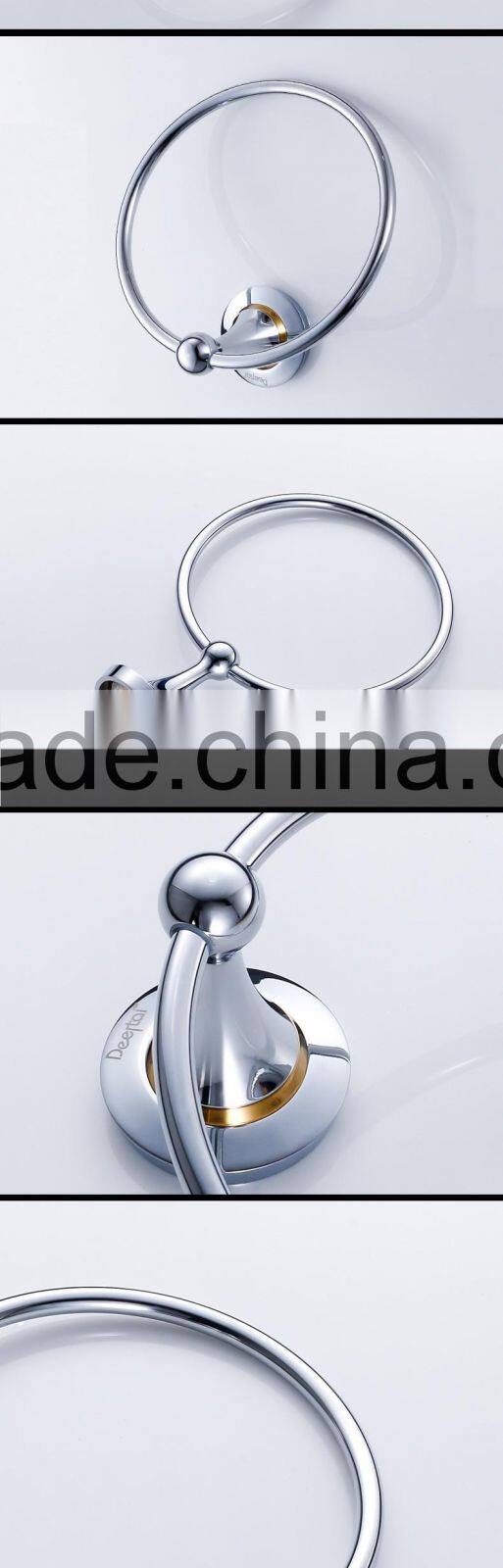 80360 bathroom accessory fashion hotel use circular towel Ring with gold Towel holder